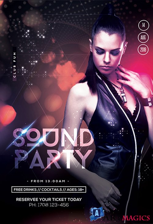 Sound Party  Night PSD Flyer Template