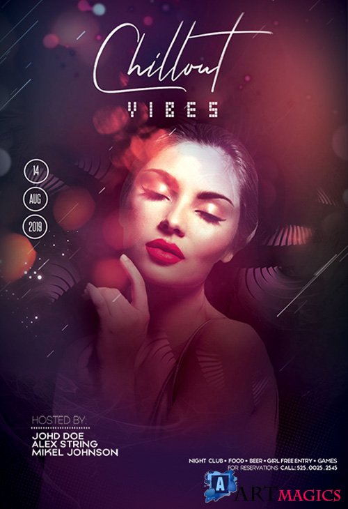 Chillout Vibe Party PSD Flyer Template