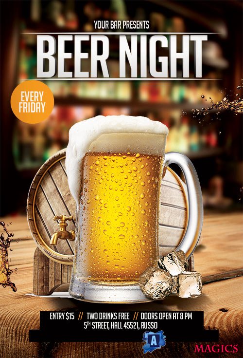 Beer Night - Premium flyer psd template