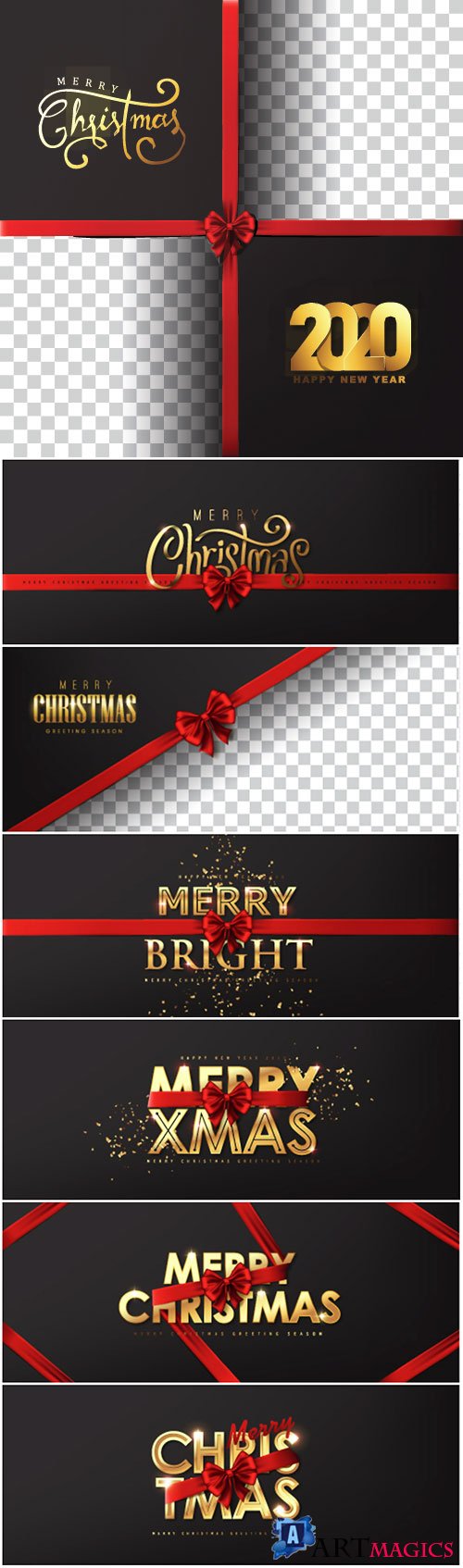 Calligraphic Merry christmas golden texture and realistic