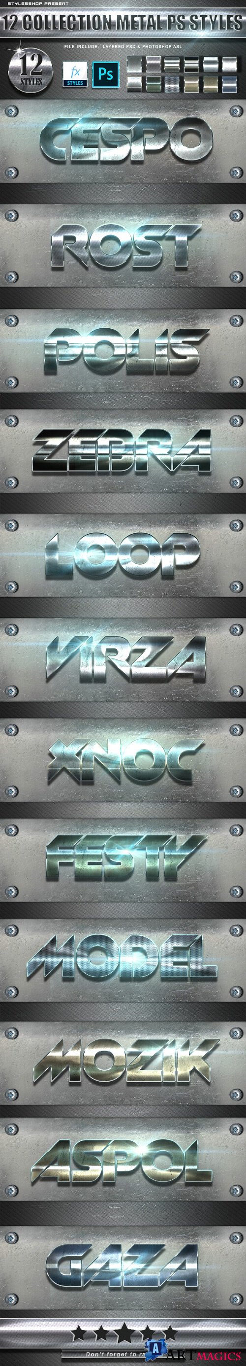 12 Collection Metal Photoshop Text Styles | Text Effects 24727151