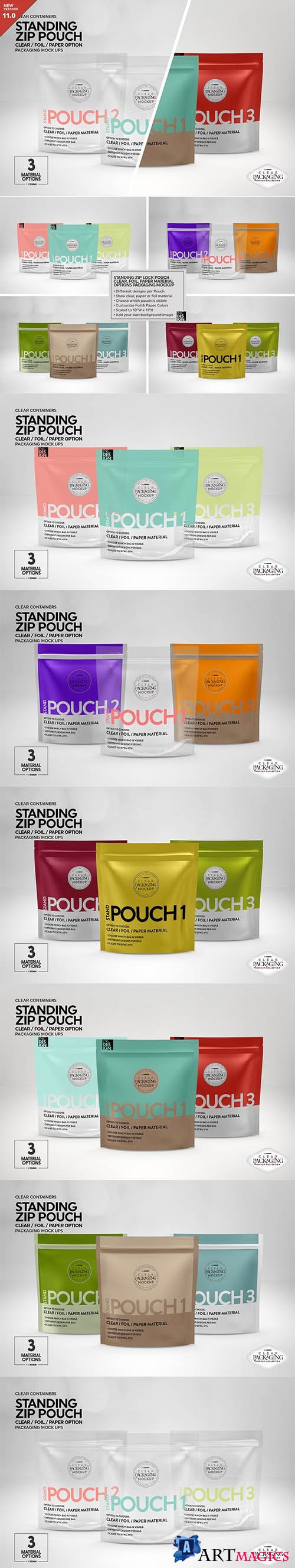 Clear Foil Paper Stand Pouch Mockup 4153739