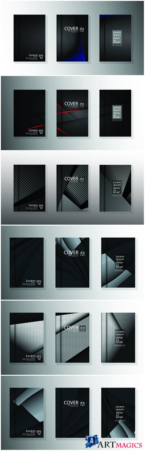 Vector collection of book cover backgrounds