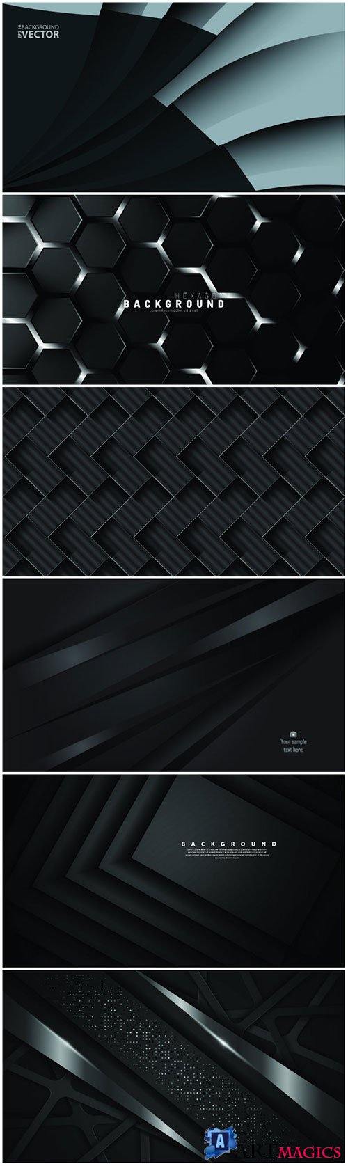 Abstract vector background with dark gray metal