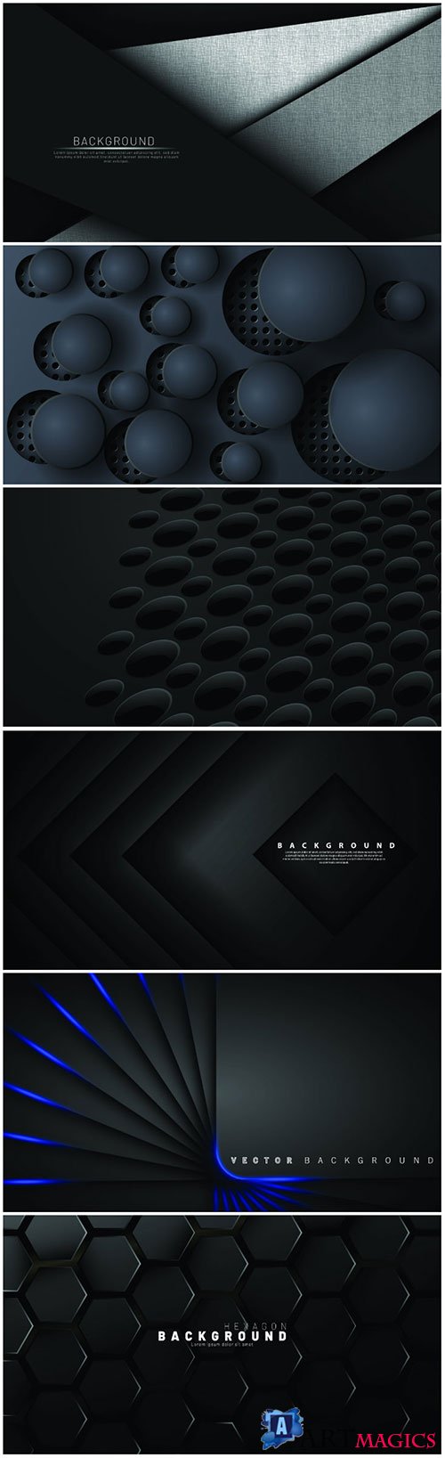 Abstract dark and black background overlap color vector illustration