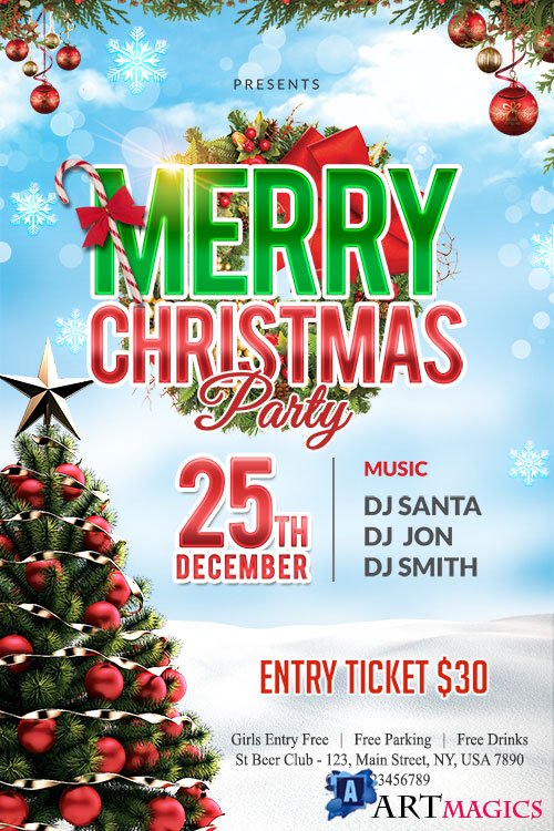 Christmas Party Flyer - Premium flyer psd template