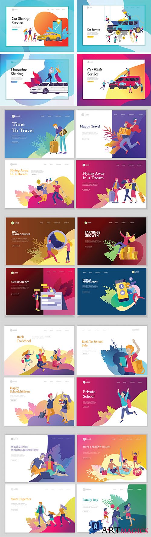 Website page isometric vector, flat banner concept illustration # 19