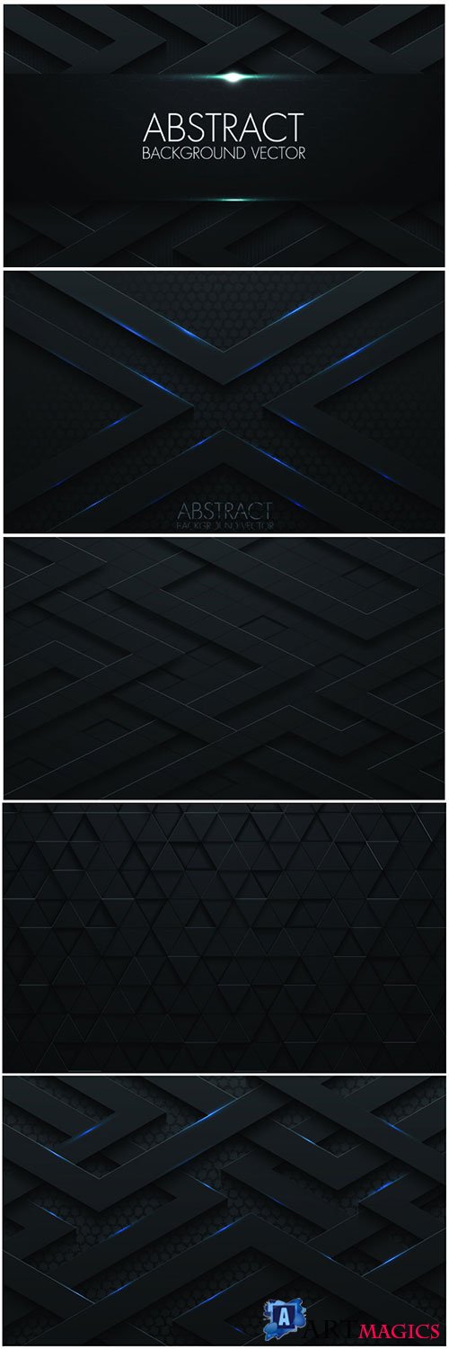 Abstract 3d vector black background