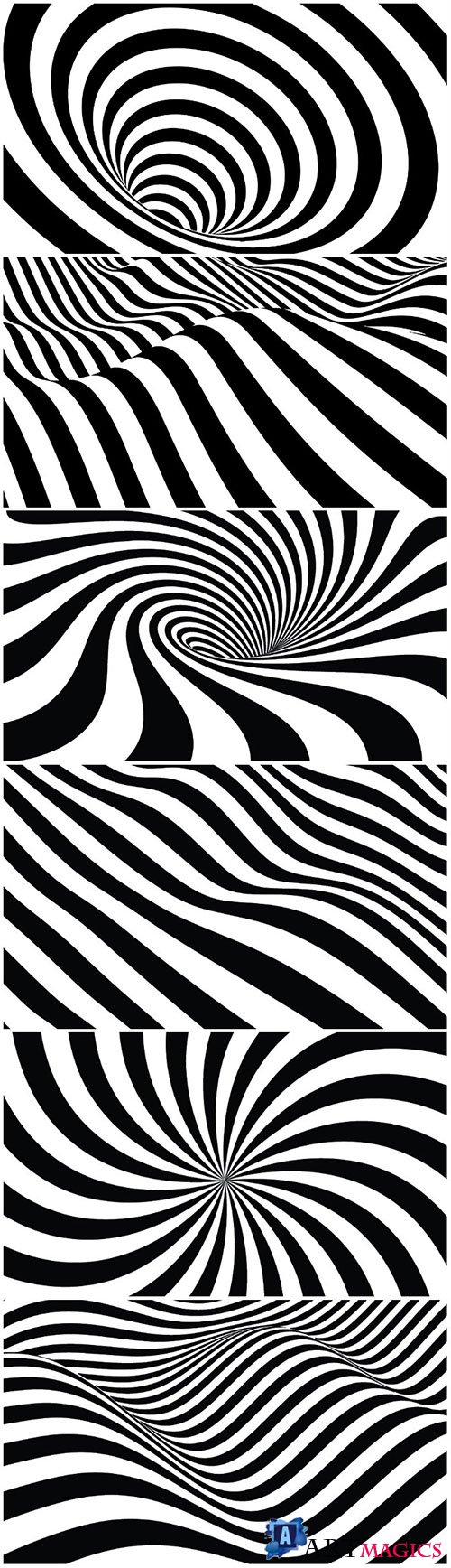 Black and white 3d vector lines background