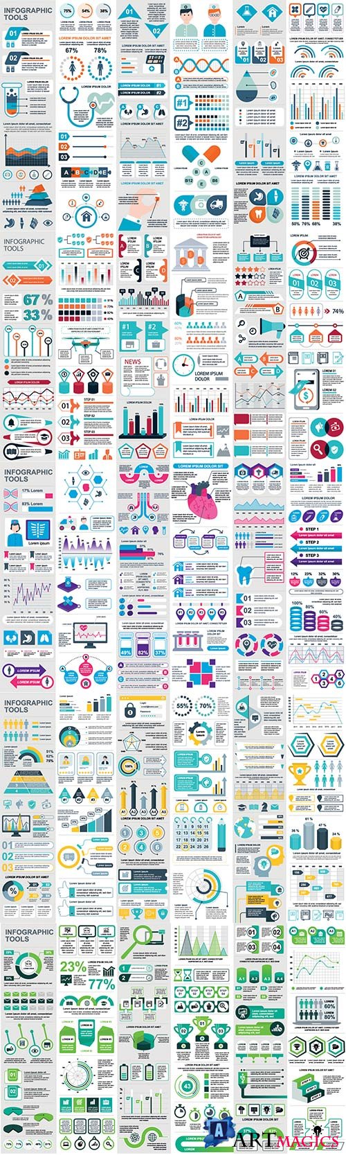 Infographic elements data visualization vector # 3