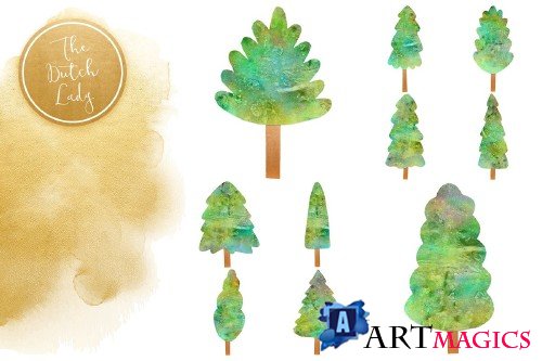 Christmas Tree Collection Clipart - 4239320
