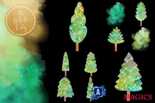 Christmas Tree Collection Clipart - 4239320