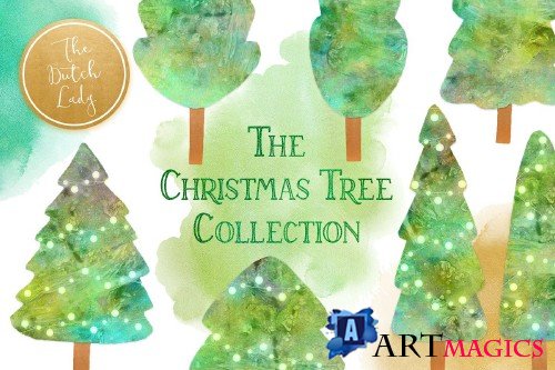 Christmas Tree Collection Clipart - 4239320