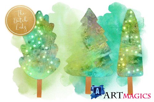 Christmas Tree Collection Clipart - 4239320