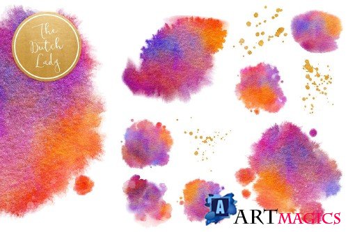 Fuzzy Ink Stain Clipart Set - 4244593