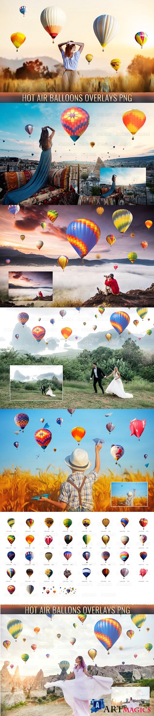36 Hot air balloon Photo Overlays, aerostat png photoshop - 374439