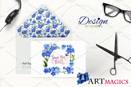 Myosotis flowers blue PNG - 4247698