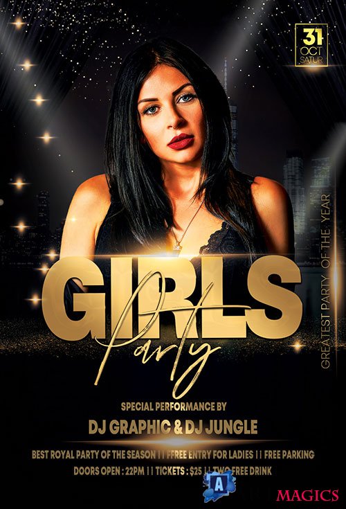 Elegant Girls Party Night - Premium flyer psd template