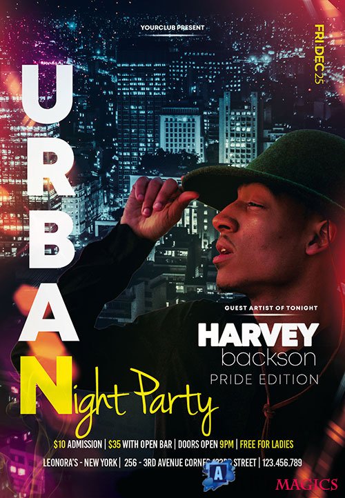 Urban Night Party - Premium flyer psd template