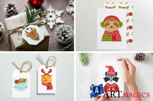 Cute animals. Christmas party! - 4228849