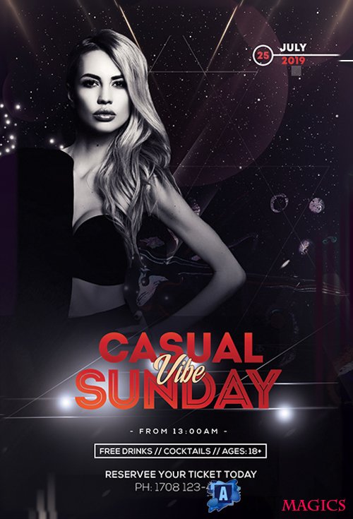 Casual Sunday Vibe PSD Flyer Template