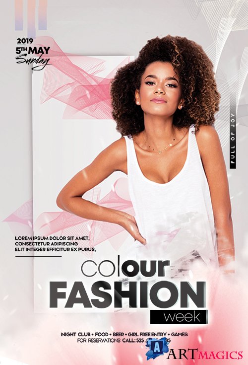 Colour Fashion Week PSD Flyer Template