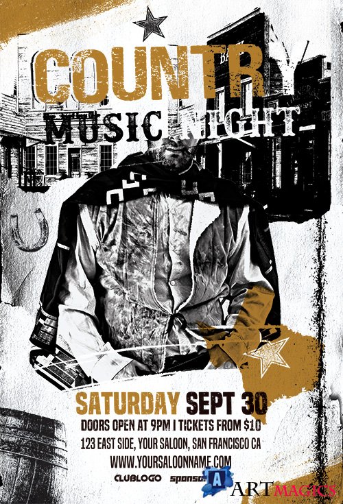 Country Music Night Flyer Template