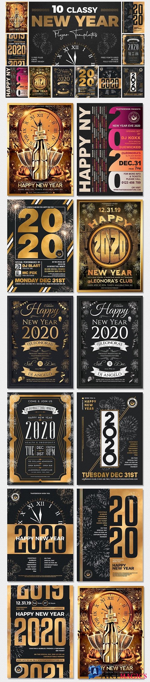 10 New Year Flyer Bundle - 4197215
