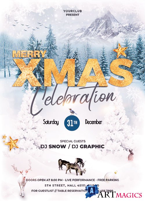 Merry XMas Celebration - Premium flyer psd template
