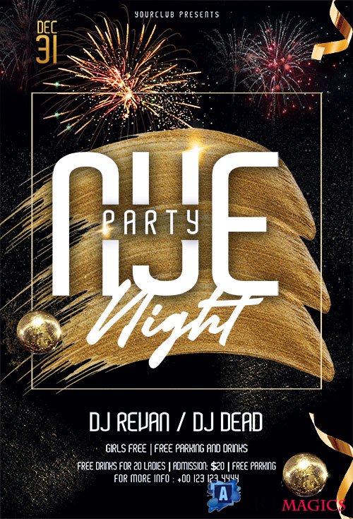 NYE Party Night - Premium flyer psd template