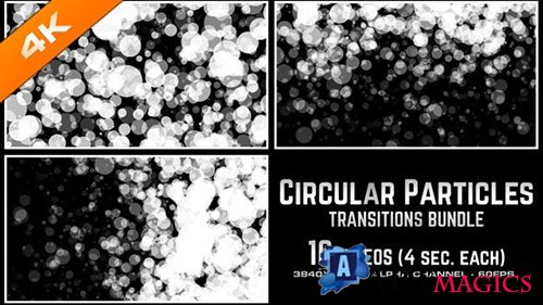 Videohive - Circular Particles Transitions Bundle - 4K - 23659713
