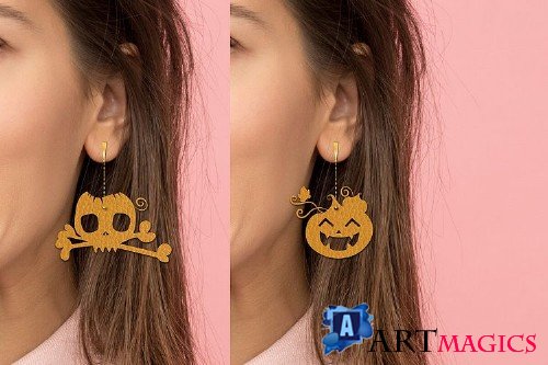 Halloween style Acrylic Leather Wood Earring Bundle 373298