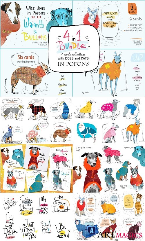 BUNDLE 4in1 dogs&cats cards - 4210433