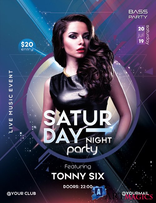 Saturday Night Party - Premium flyer psd template