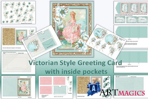 Vintage Greeting Card Ephemera Kit Printable JPEG and PDF - 370500