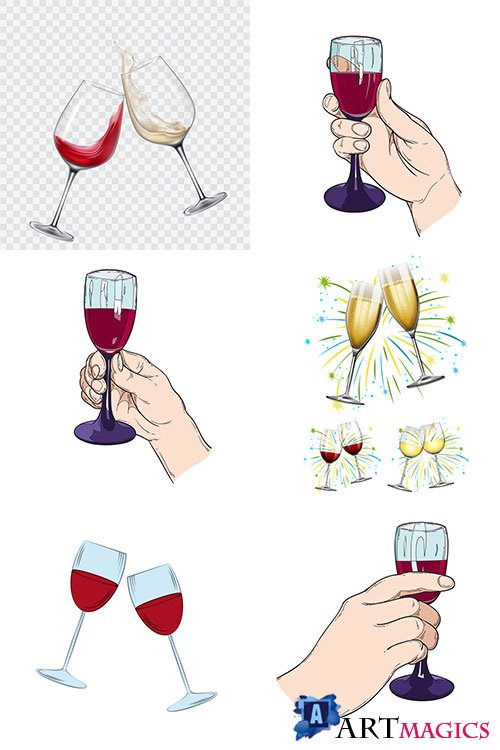     -   / Wine glasses - Vector Graphics