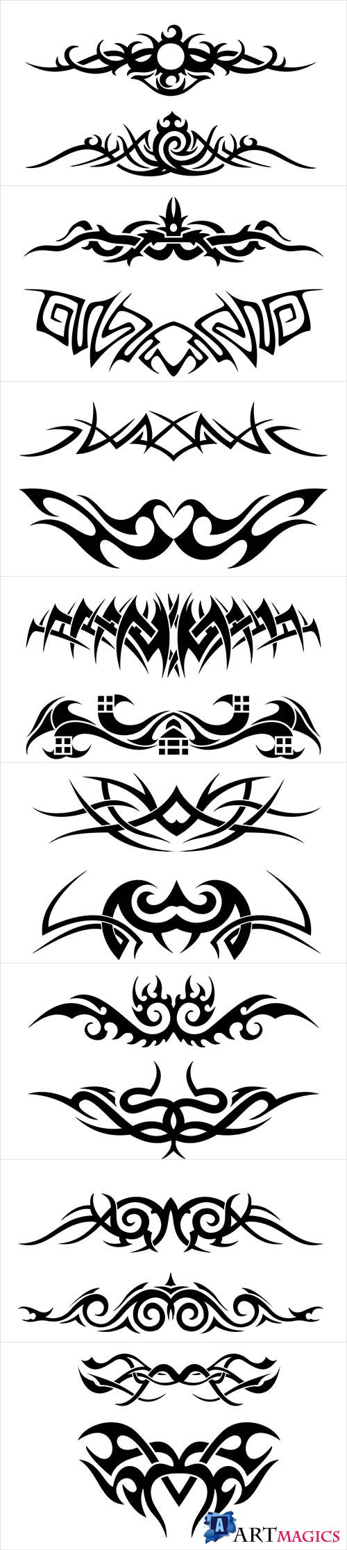 Vector flat tribal tattoo pattern # 2