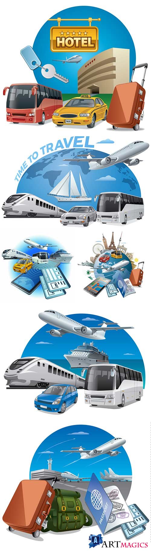 Transports for travel vector illustration