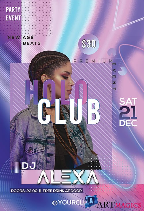 Holo Club - Premium flyer psd template