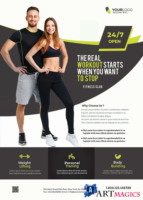 Gym and Fitness PSD Flyer Template