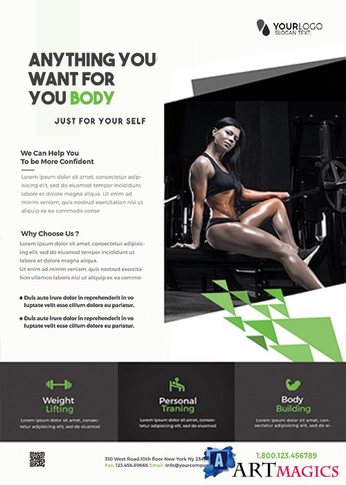 Fit your Body  Fitness PSD Flyer