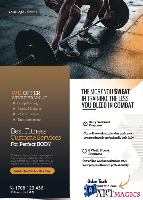 Fitness and Gym PSD Flyer Template