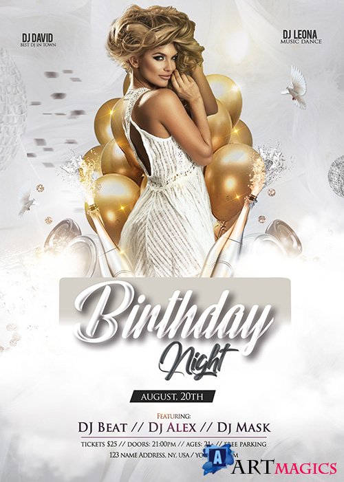 Birthday Party  PSD Flyer Template