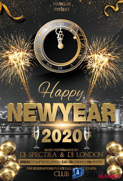 Happy 2020 New Years - Premium flyer psd template