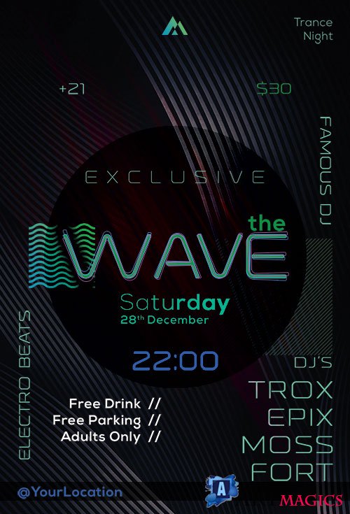 The Wave - Premium flyer psd template