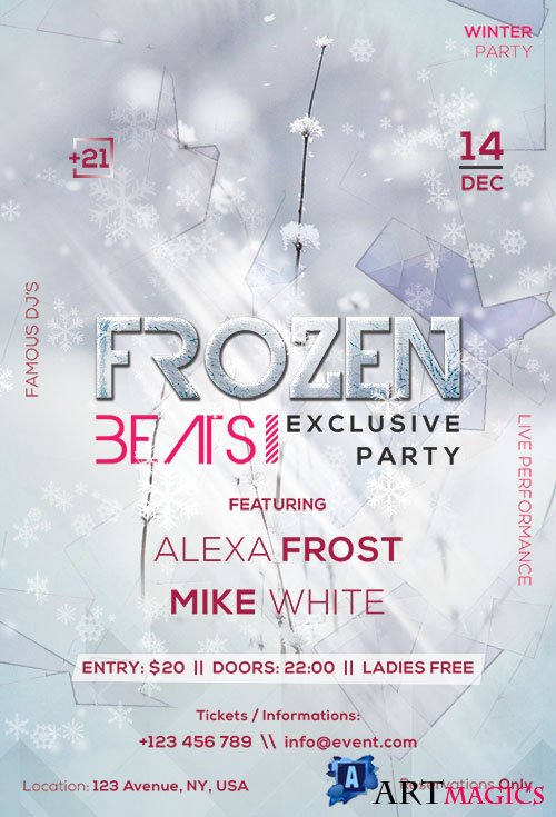 Frozen Beats - Premium flyer psd template
