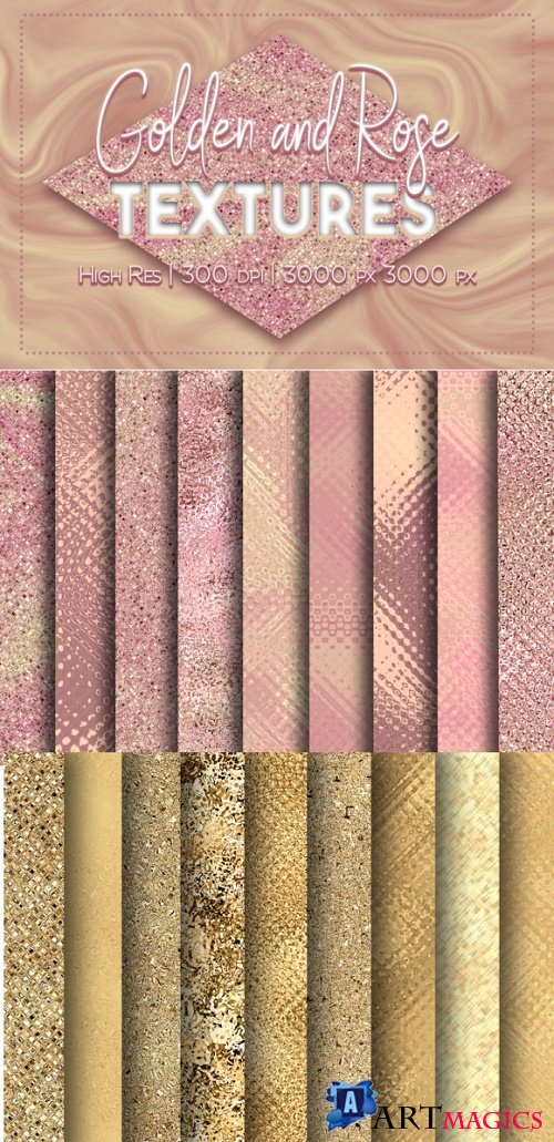 Golden and Rose Textures