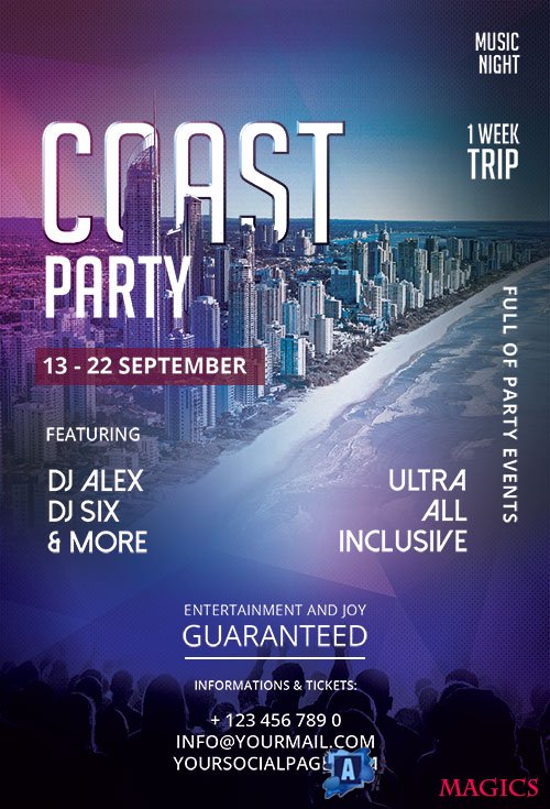 Coast Party - Premium flyer psd template