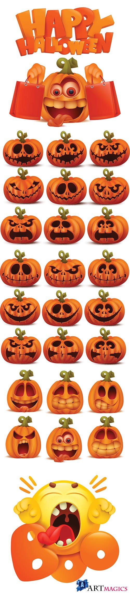 Halloween illustration set in vector