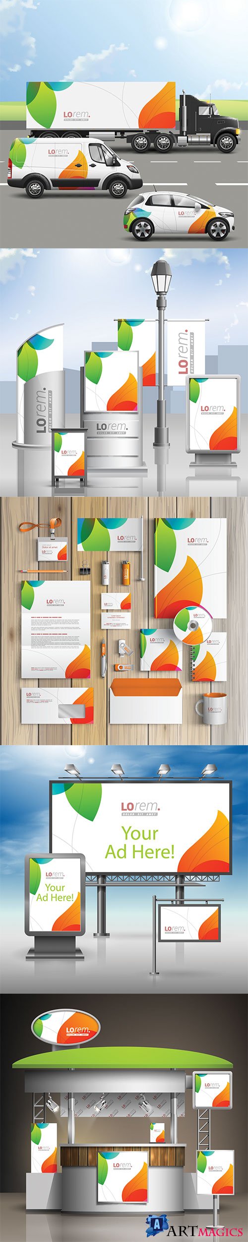 Stationery template vector design